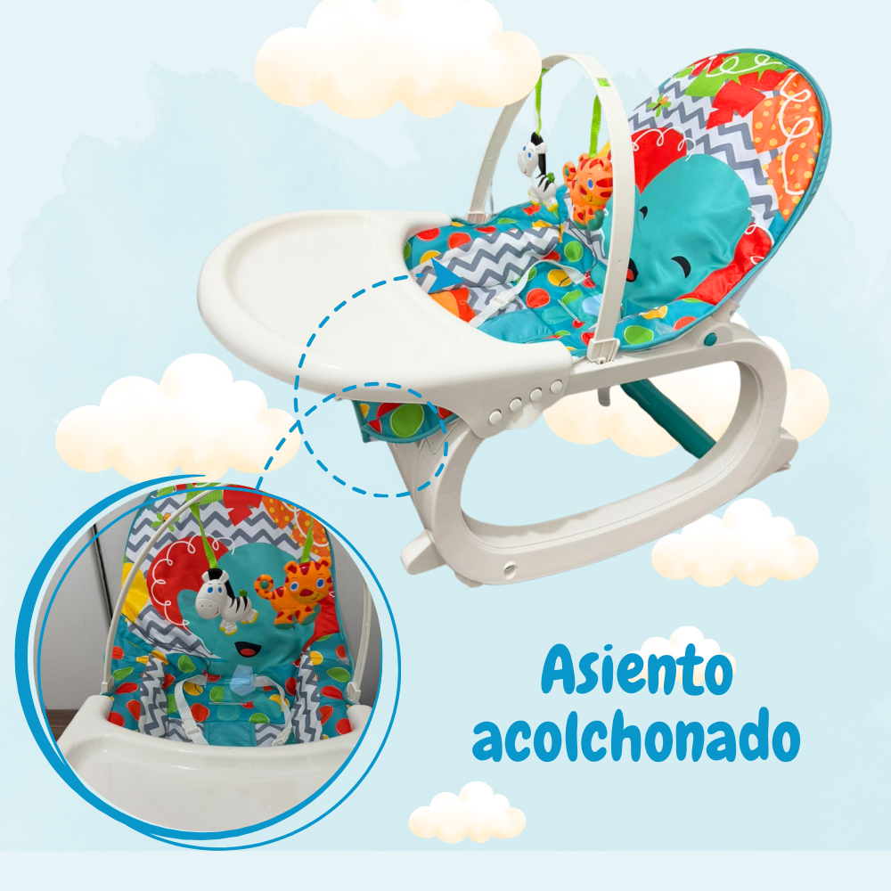 Foto 5 | Silla Mecedora Para Bebé Con Asiento Acolchonado Bandeja Y Juguetes Colgantes