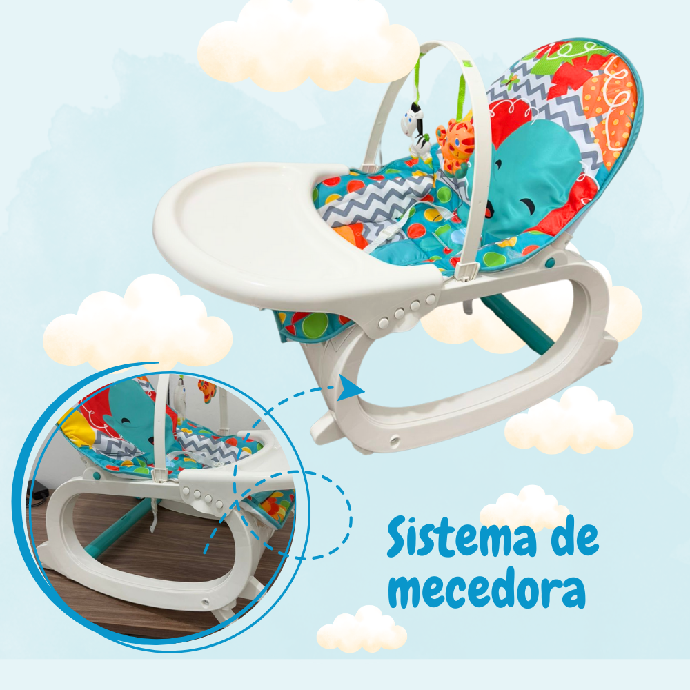 Foto 7 pulgar | Silla Mecedora Para Bebé Con Asiento Acolchonado Bandeja Y Juguetes Colgantes