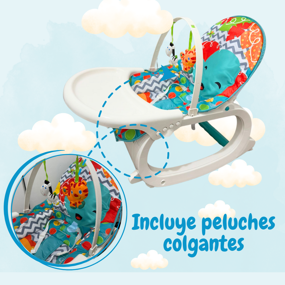 Foto 8 pulgar | Silla Mecedora Para Bebé Con Asiento Acolchonado Bandeja Y Juguetes Colgantes
