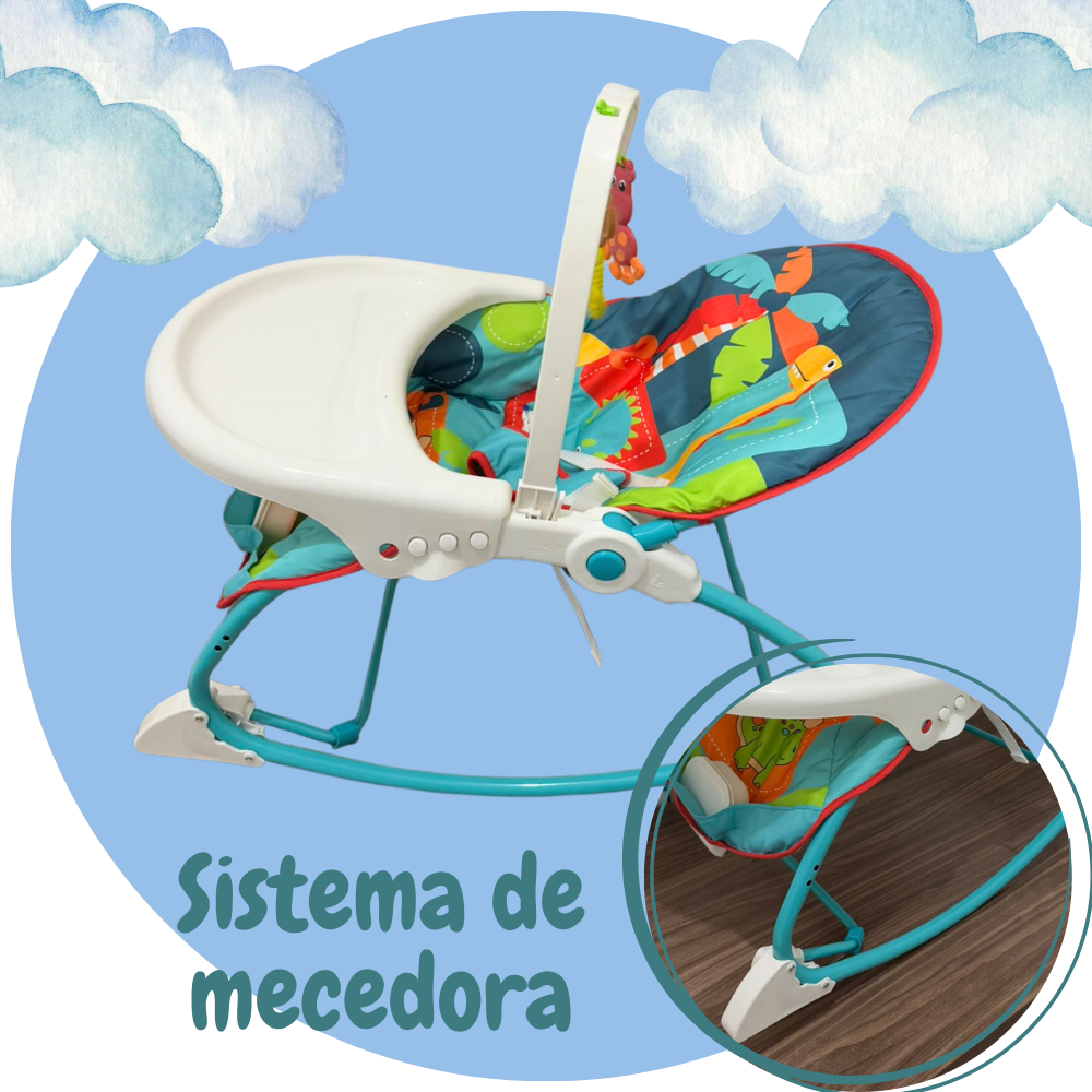 Foto 5 pulgar | Silla Mecedora Para Bebé Con Asiento Acolchonado Bandeja Y Juguetes Colgantes