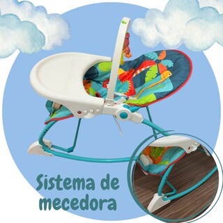 Foto 4 | Silla Mecedora Para Bebé Con Asiento Acolchonado Bandeja Y Juguetes Colgantes