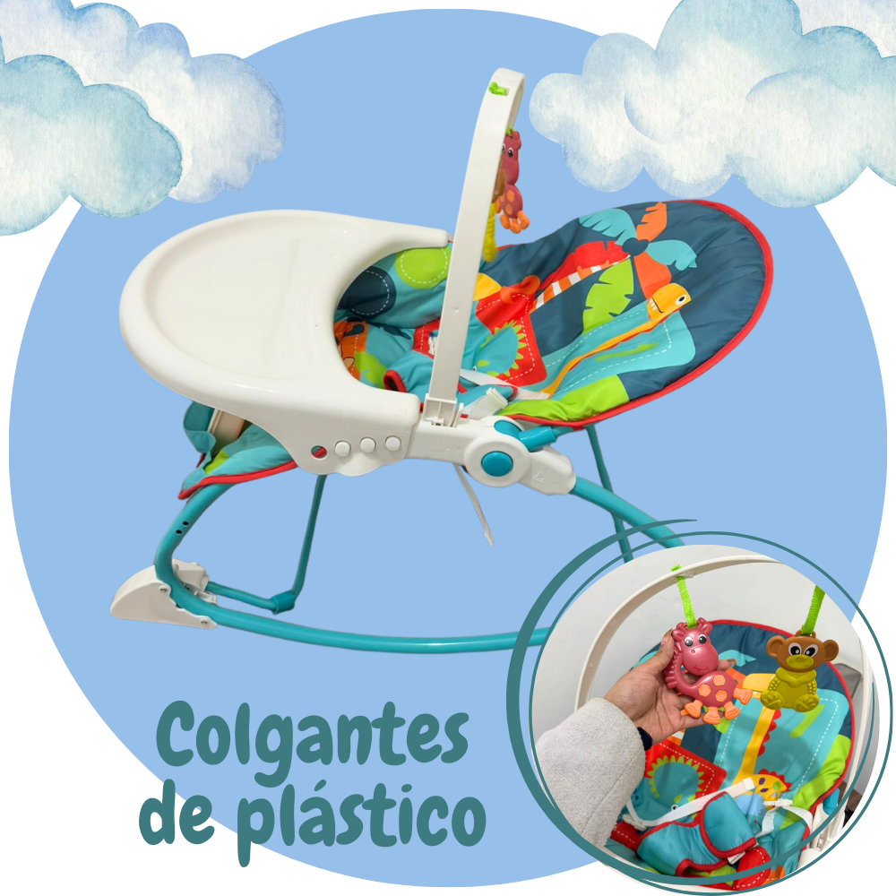 Foto 6 pulgar | Silla Mecedora Para Bebé Con Asiento Acolchonado Bandeja Y Juguetes Colgantes