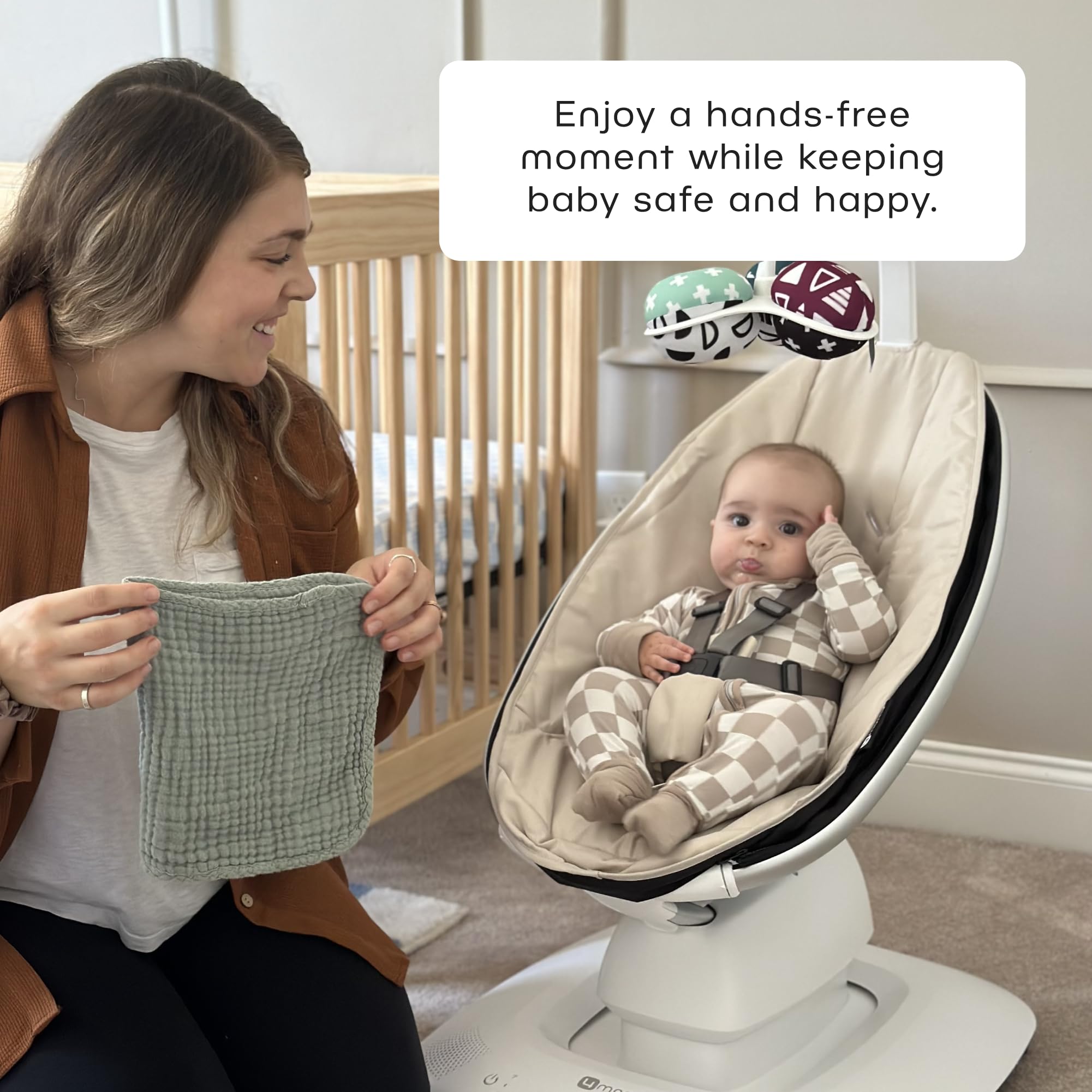 Foto 3 pulgar | Baby Swing 4moms Mamaroo Bluetooth Multi-motion Birch - Venta Internacional.
