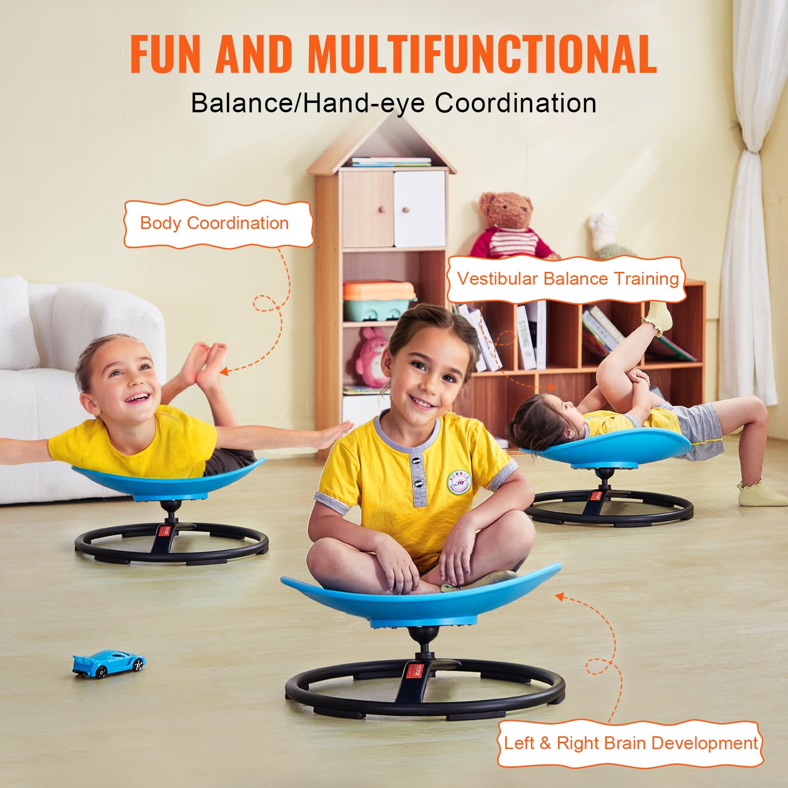 Foto 4 pulgar | Silla Giratoria Vevor Kids Sensory Spinning De 100 Kg De Capacidad, Color Azul - Venta Internacional.