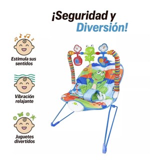 Foto 2 | Silla Vibradora Mecedora De Bebé Musical Con Juegos Lab.g, Azul