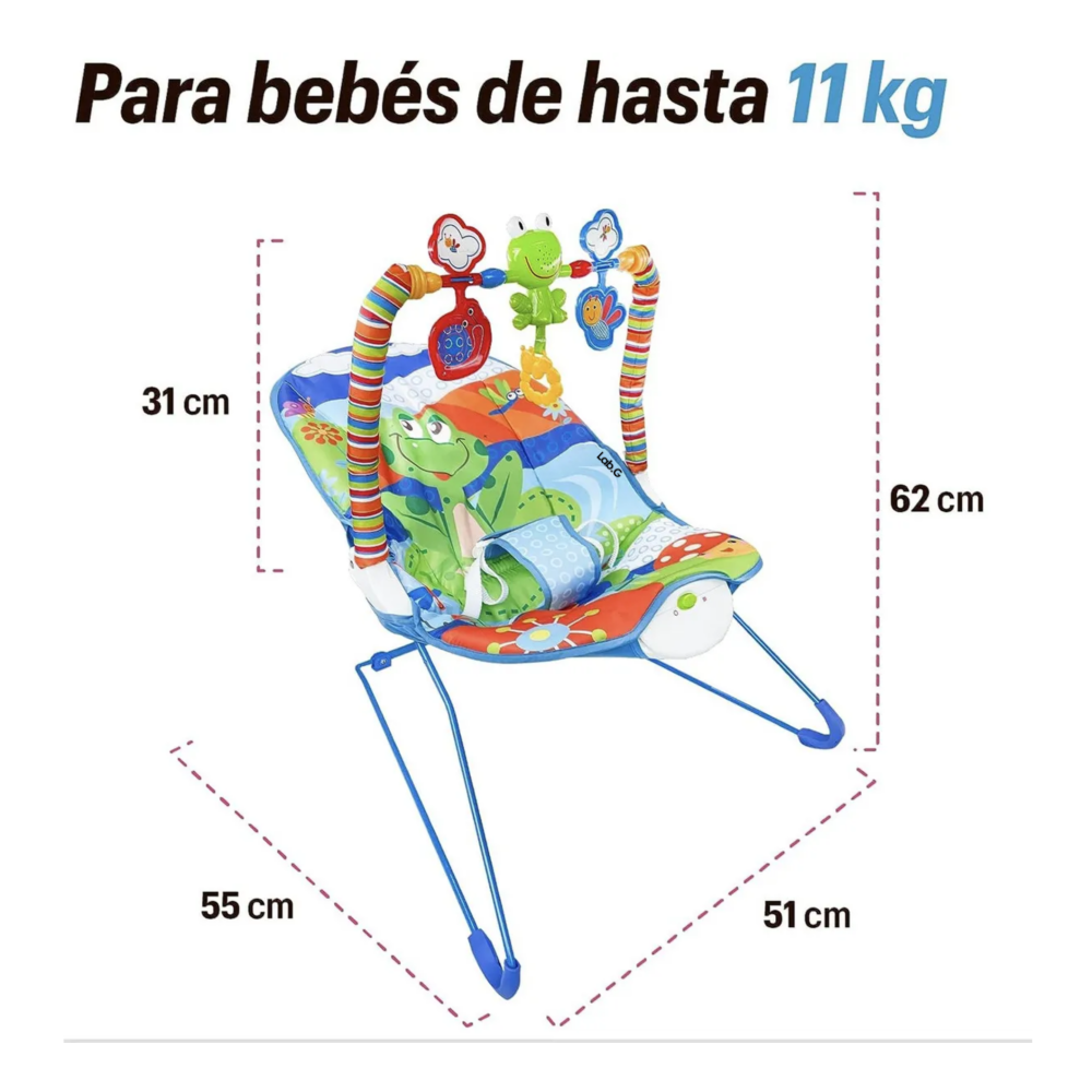 Foto 4 pulgar | Silla Vibradora Mecedora De Bebé Musical Con Juegos Lab.g, Azul