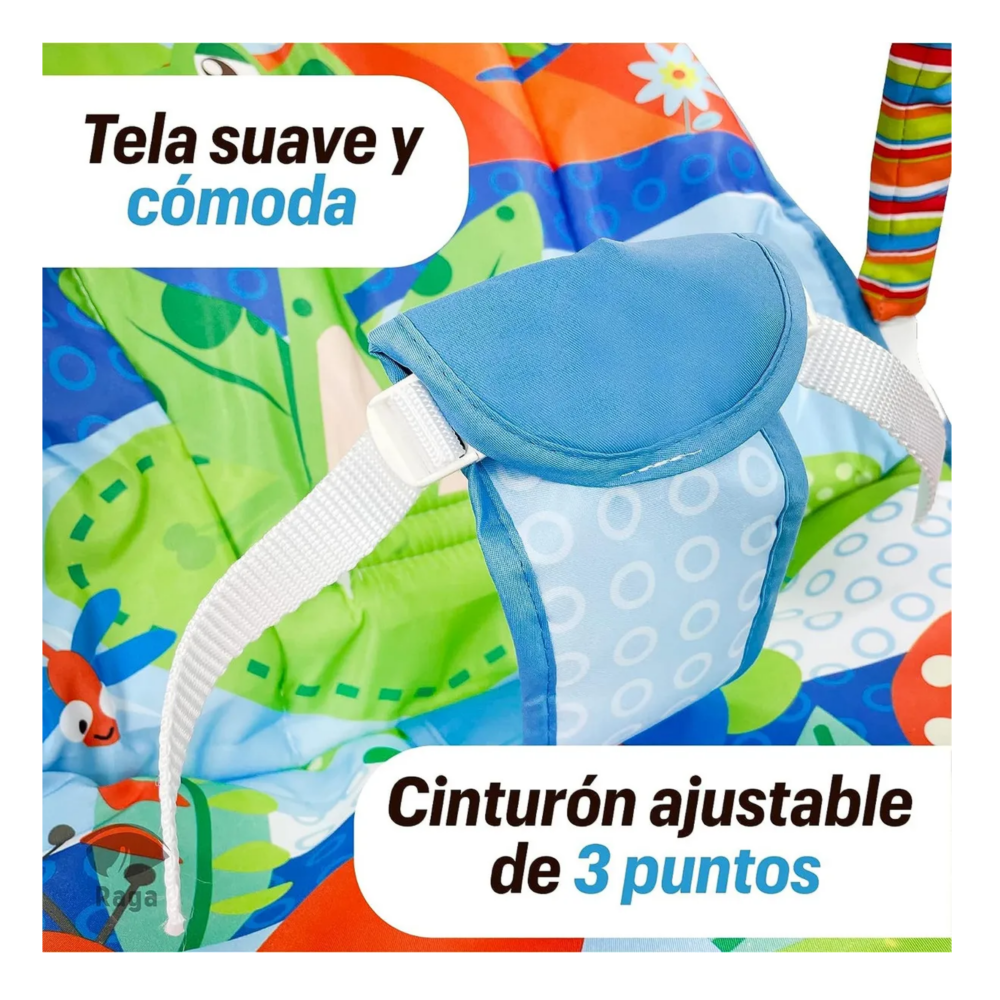 Foto 6 pulgar | Silla Vibradora Mecedora De Bebé Musical Con Juegos Lab.g, Azul