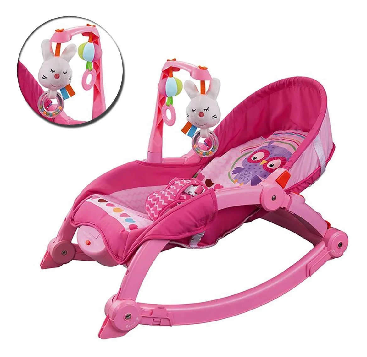 Foto 4 pulgar | Bouncer Para Bebé Aeiou 63560 Newborn Rocker Mecedora Rosa