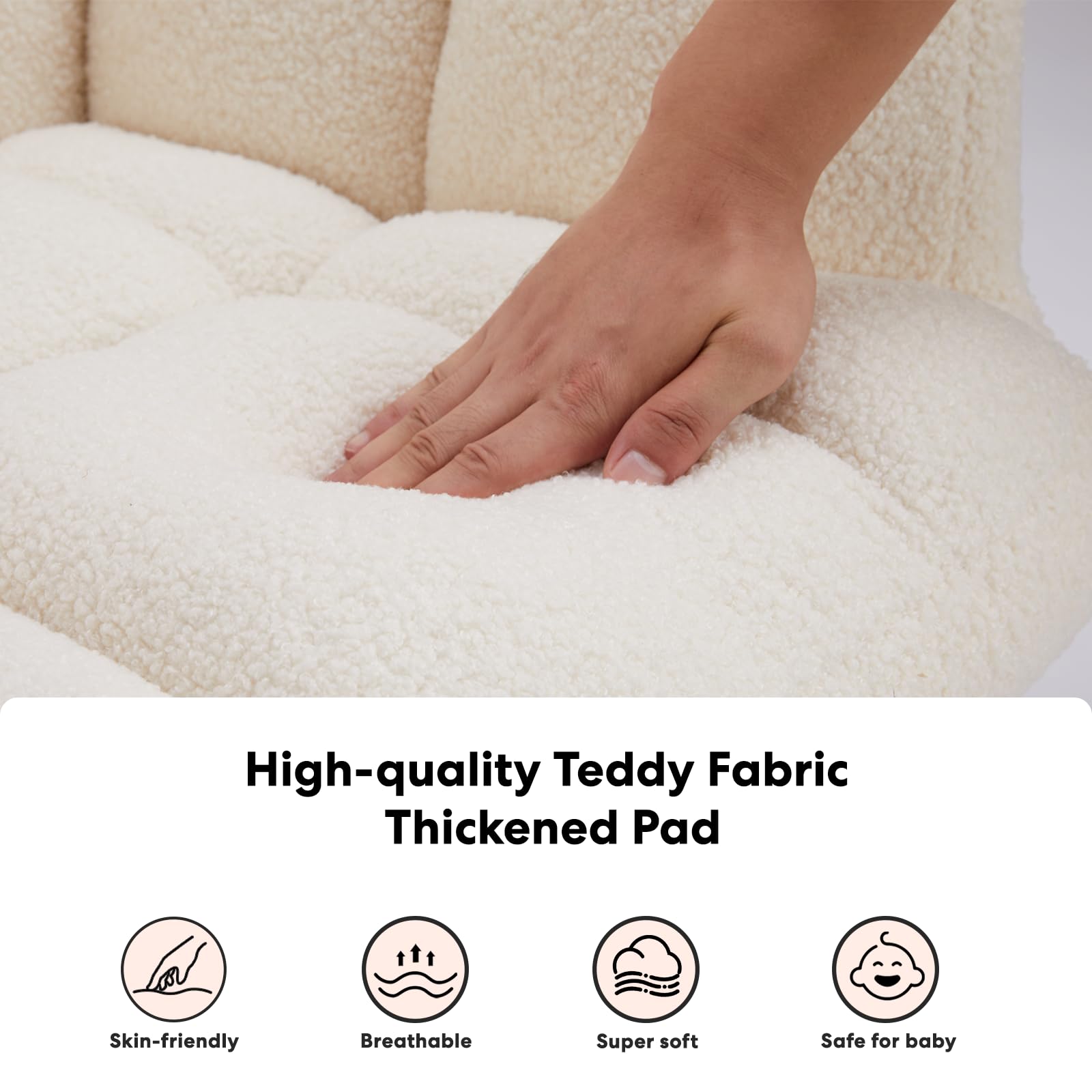 Foto 4 pulgar | Mecedora Para Guardería, Sencilla, De Lujo, Tapizada En Color Blanco - Venta Internacional.