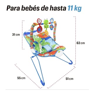 Foto 3 | Silla Vibradora Mecedora De Bebé Musical Con Juegos Belug, Azul