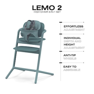 Foto 7 | Juego De Tronas Cybex Lemo 3 En 1 Con Juego Para Bebés Y Bandeja Para Aperitivos Bl - Venta Internacional.