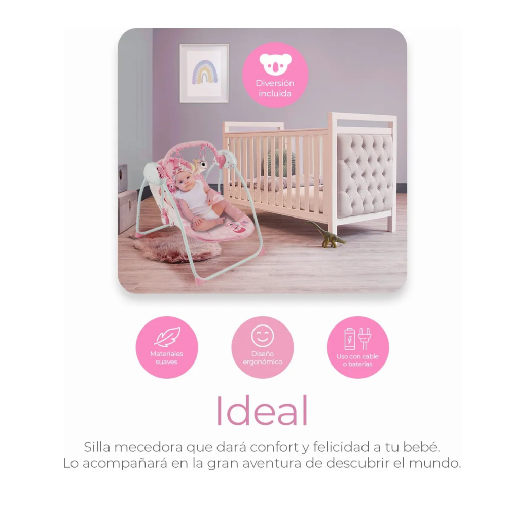 Foto 5 pulgar | Silla Mecedora para Bebé Belug con Control