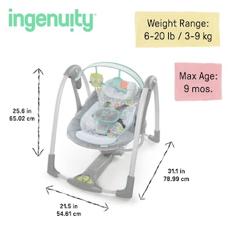Foto 5 | Baby Swing Ingenuity Swing 'n Go Portátil Plegable De 5 Velocidades - Venta Internacional.
