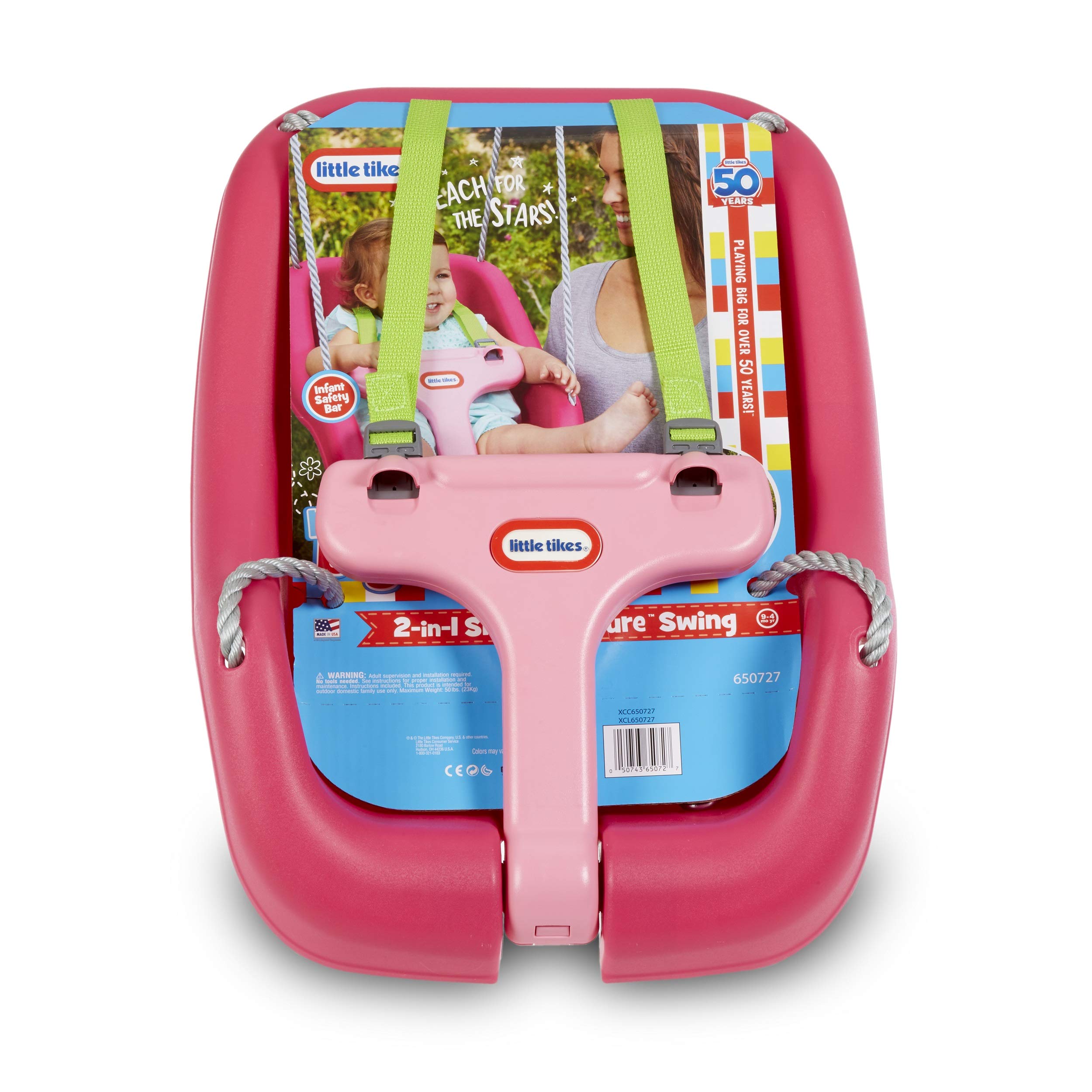 Foto 3 | Swing Little Tikes 2 En 1 Snug 'n Secure Magenta 50 Kg - Venta Internacional.