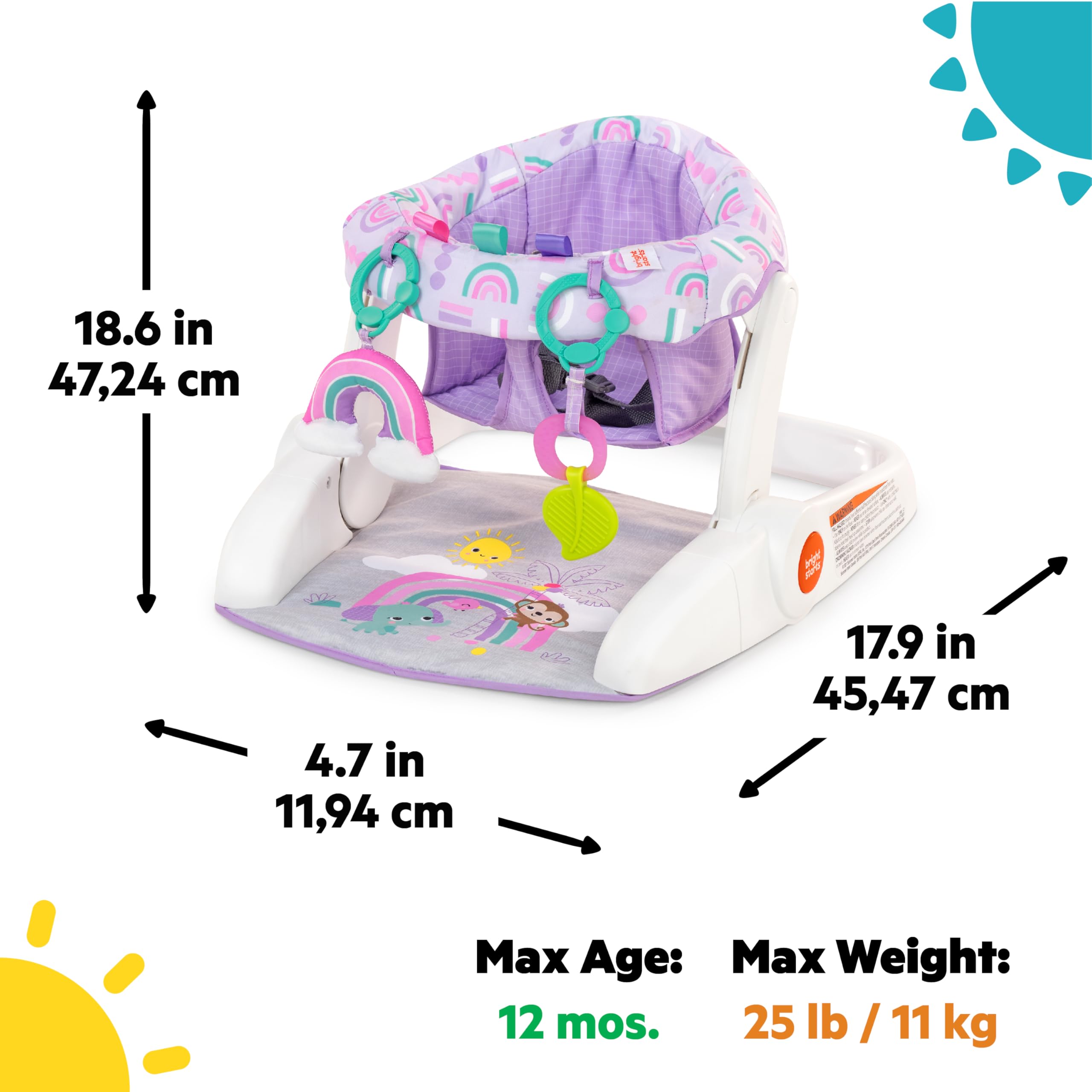 Foto 7 pulgar | Asiento De Suelo Para Bebés Bright Starts Para Aprender A Sentarse En 2 Posiciones - Venta Internacional.