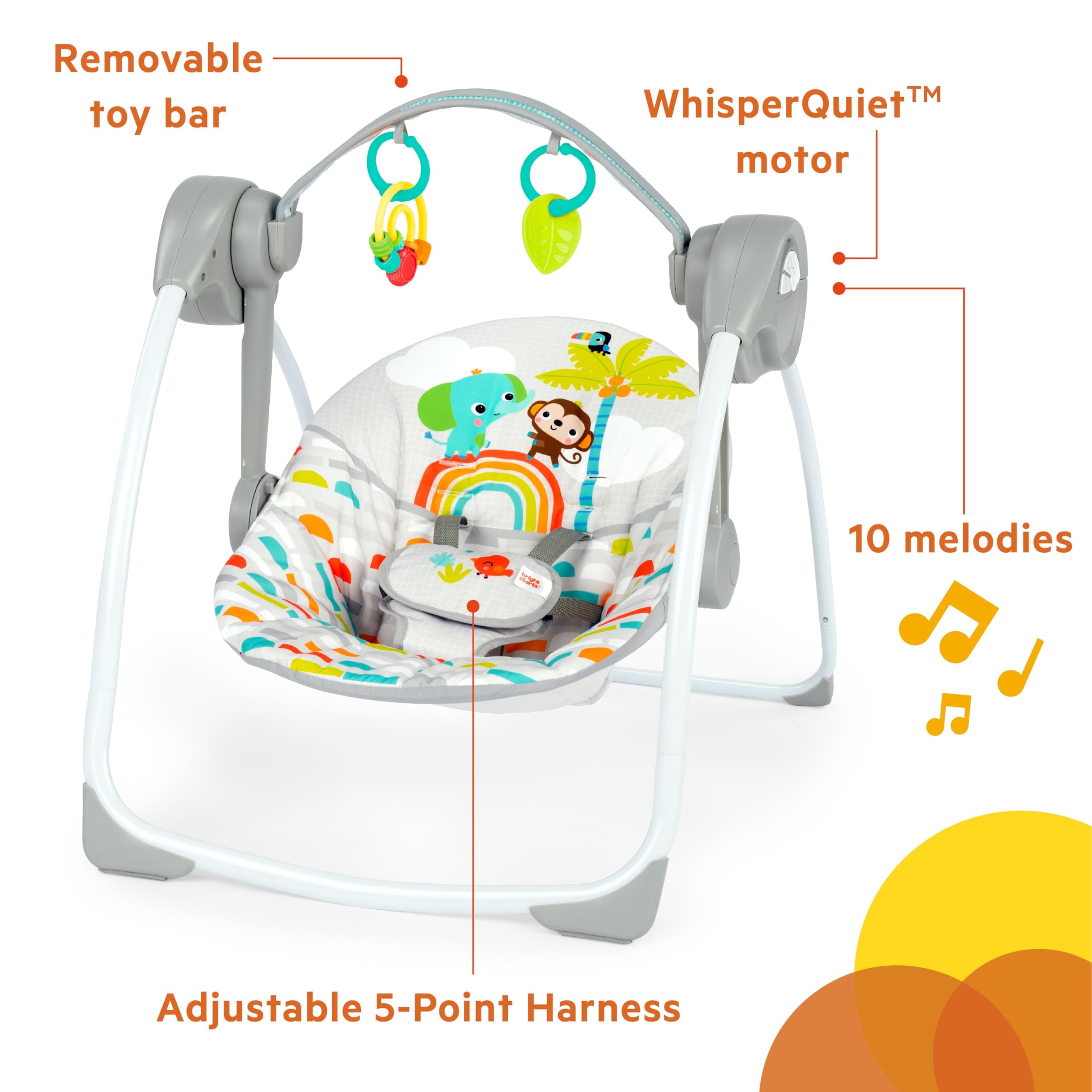Foto 3 pulgar | Baby Swing Bright Starts Playful Paradise Portátil Compacto - Venta Internacional.