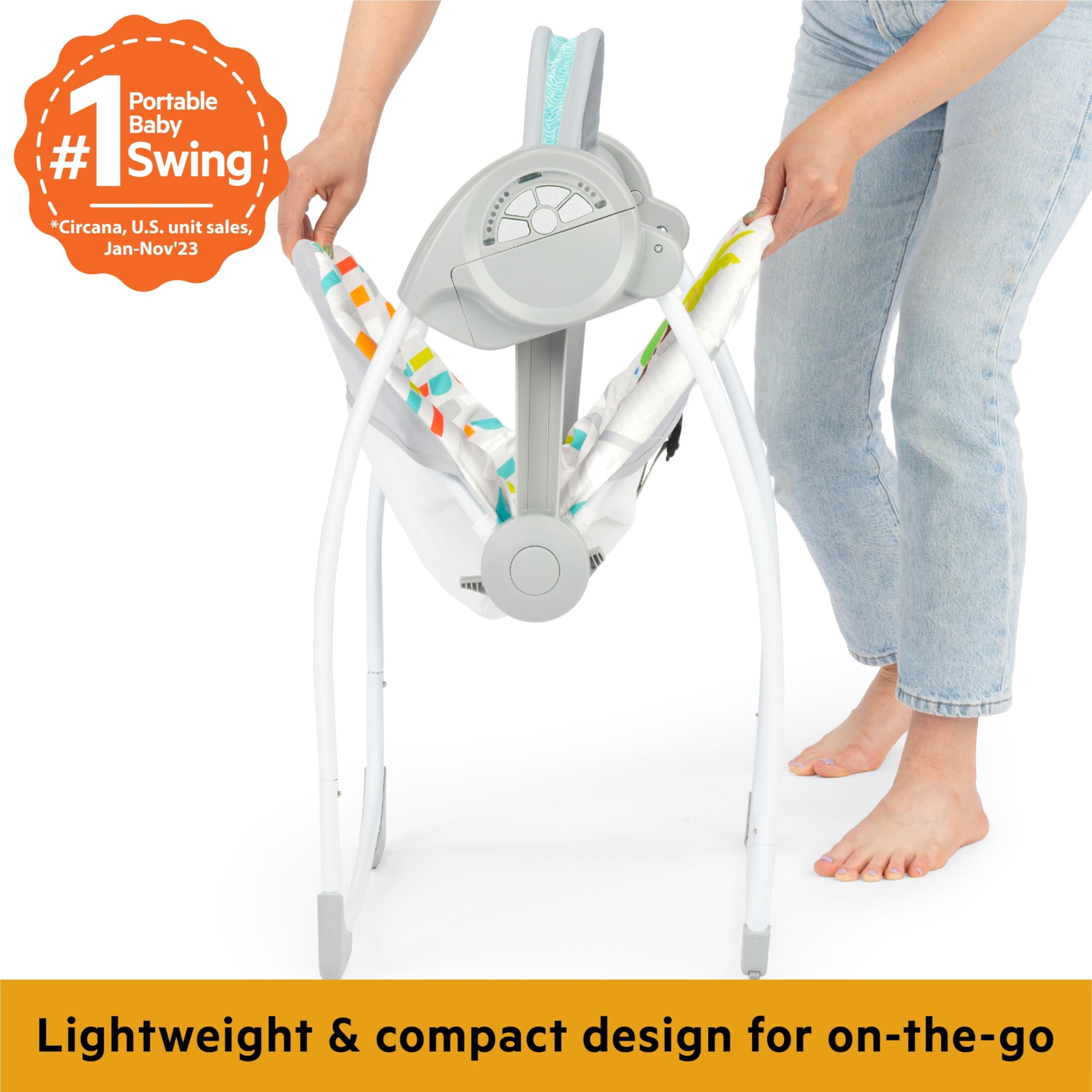 Foto 4 pulgar | Baby Swing Bright Starts Playful Paradise Portátil Compacto - Venta Internacional.