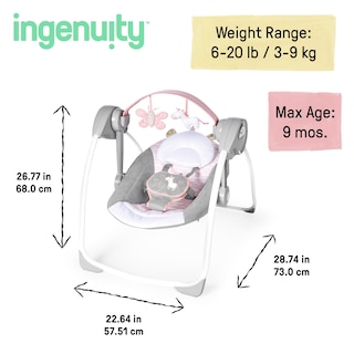 Foto 6 | Baby Swing Ingenuity Comfort 2 Go, Compacto Y Portátil Con Música - Venta Internacional.