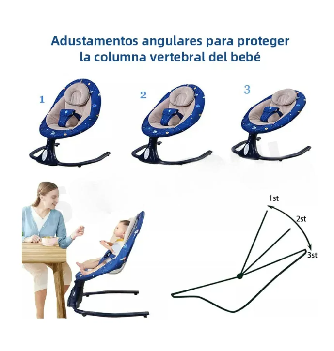 Foto 4 pulgar | Columpio Mecedora Eléctrica Para Bebé Con Mosquitero Cuna Música Color Sky Blue