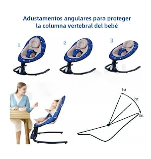 Foto 3 | Columpio Mecedora Eléctrica Para Bebé Con Mosquitero Cuna Música Color Sky Blue