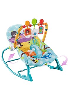 Foto 3 | Silla Vibradora Mecedora De Bebe Musical Con Juegos Color Azul-verde Turquesa
