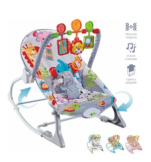 Foto 2 | Silla Vibradora Mecedora De Bebe Musical Con Juegos Color Gris