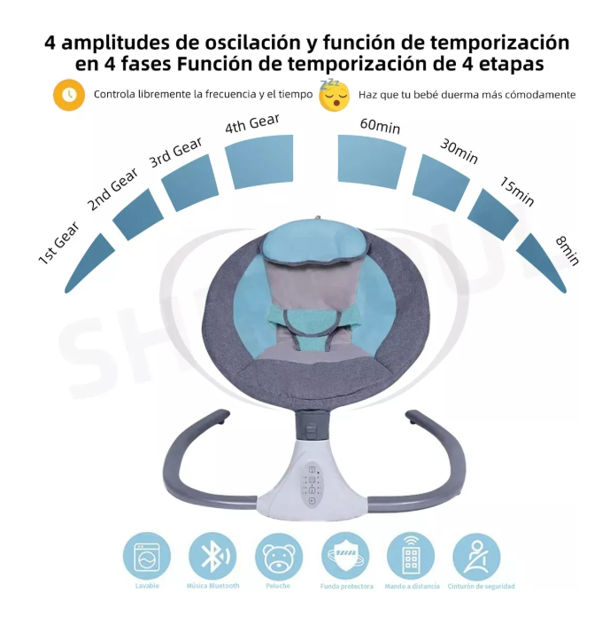 Foto 4 | Mecedora Eléctrica para Bebé Black Box Azul