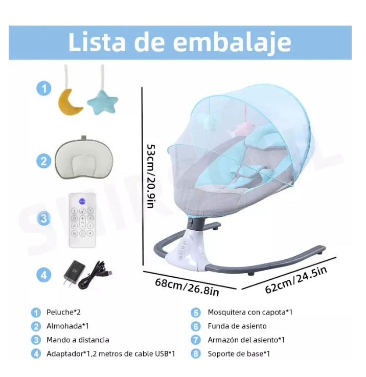 Foto 6 | Mecedora Eléctrica para Bebé Black Box Azul