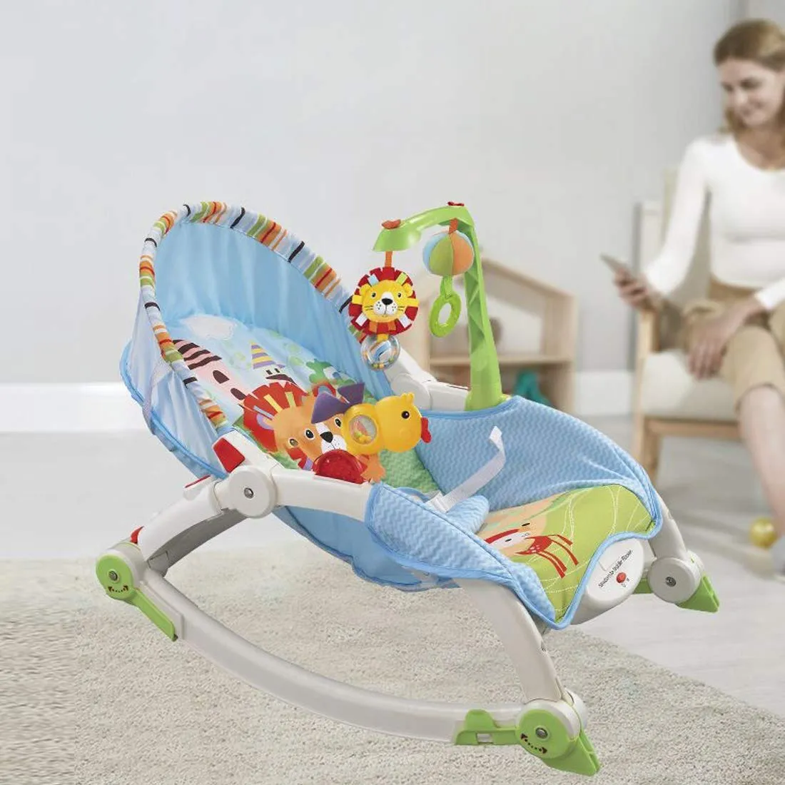 Foto 7 | Bouncer Para Bebé Aeiou 63560 Newborn Rocker Mecedora Blanco