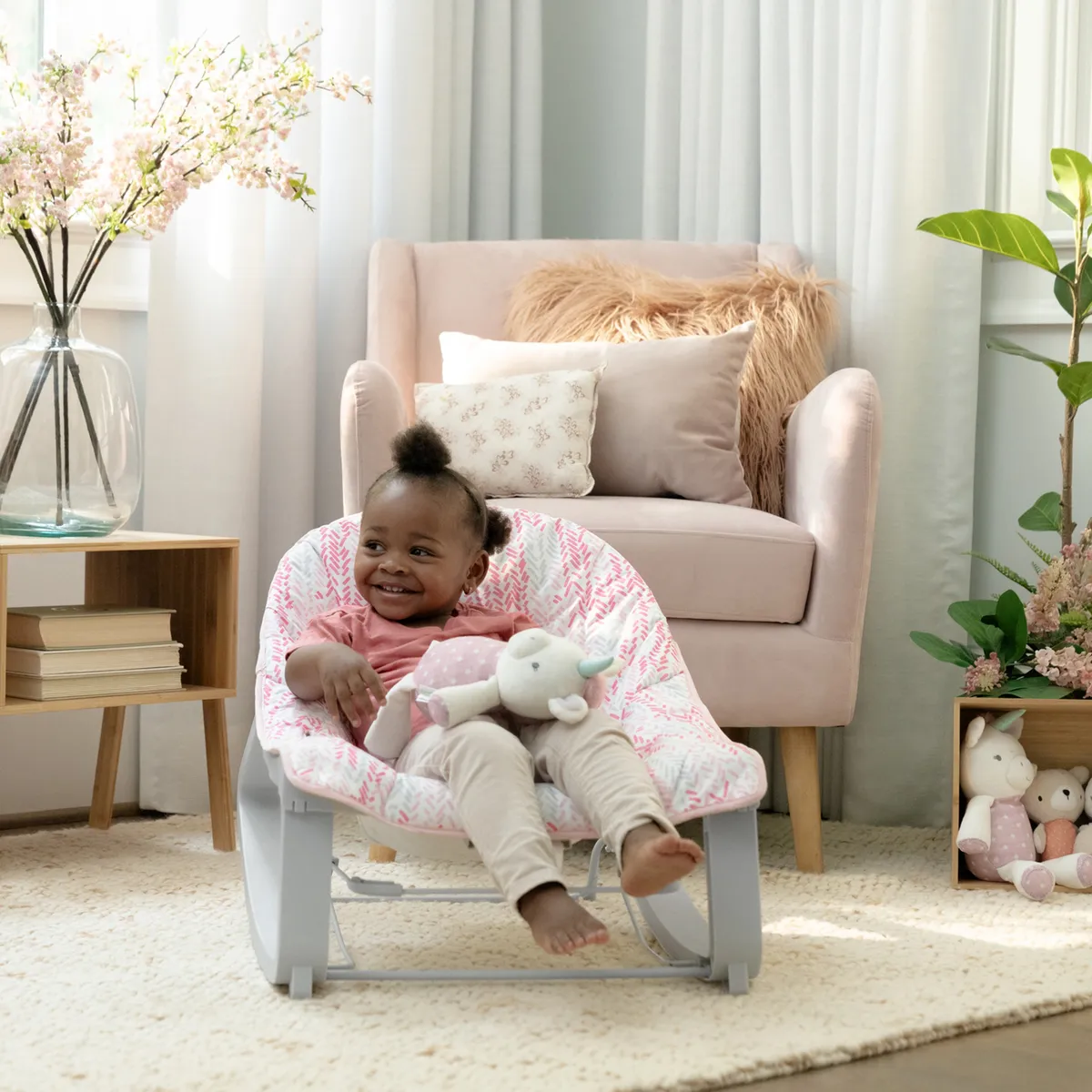 Foto 5 pulgar | Silla Mecedora Para Bebé Ingeuity Keep Cozy Bouncer 3 En 1 Lily