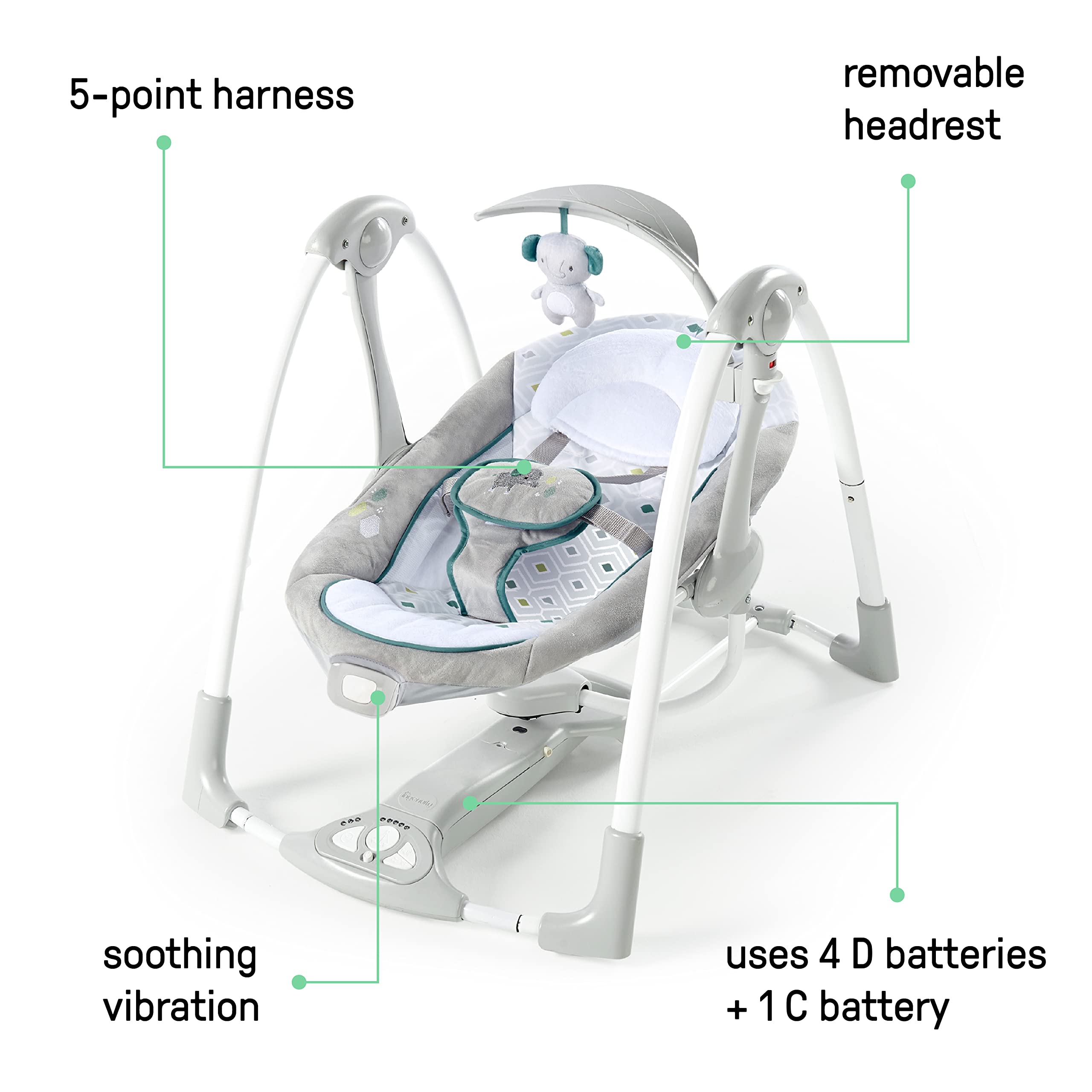 Foto 3 pulgar | Columpio Para Bebés Y Asiento Infantil Ingenuity Convertme 2 En 1 Nash - Venta Internacional.