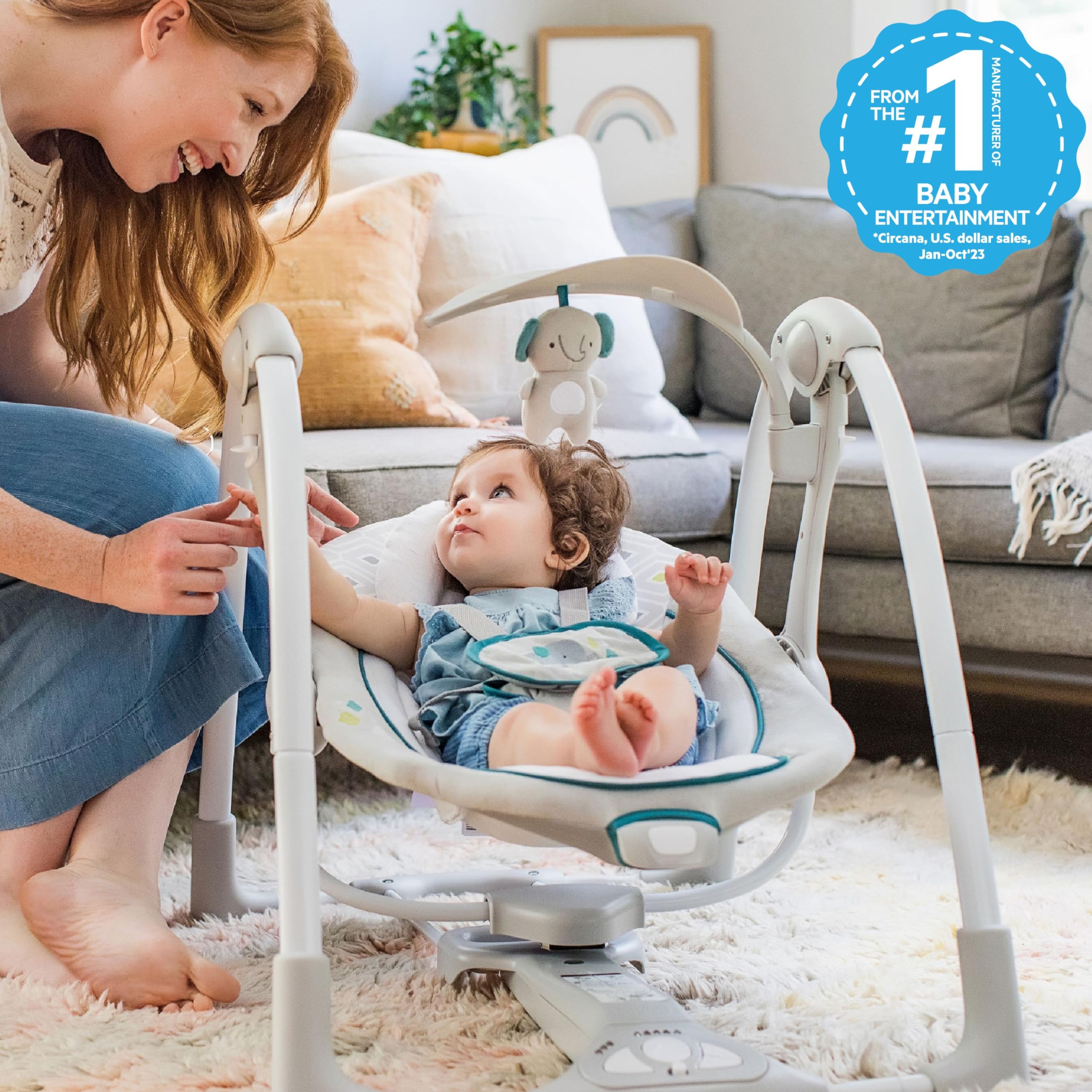 Foto 4 pulgar | Columpio Para Bebés Y Asiento Infantil Ingenuity Convertme 2 En 1 Nash - Venta Internacional.