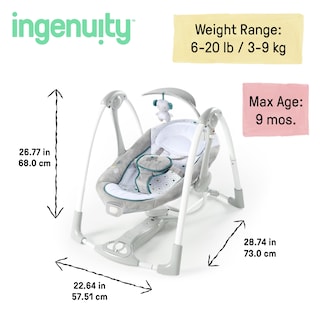 Foto 4 | Columpio Para Bebés Y Asiento Infantil Ingenuity Convertme 2 En 1 Nash - Venta Internacional.