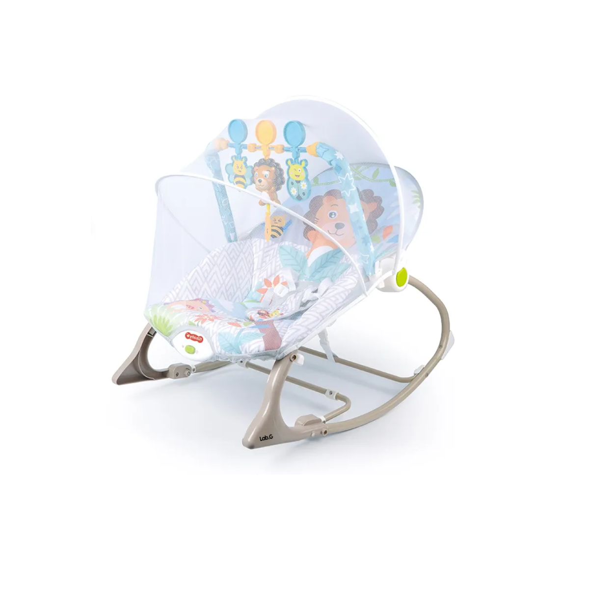Silla Vibradora Mecedora De Bebe Musical Con Juegos Lab.g Gris