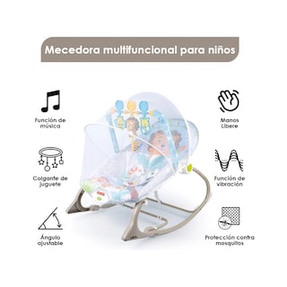Foto 2 | Silla Vibradora Mecedora De Bebe Musical Con Juegos Lab.g Gris