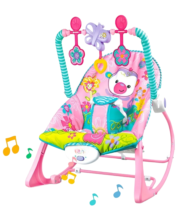 Foto 1 | Silla Vibradora Mecedora De Bebe Musical Con Juegos Color Rosa