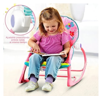 Foto 5 | Silla Vibradora Mecedora De Bebe Musical Con Juegos Color Rosa