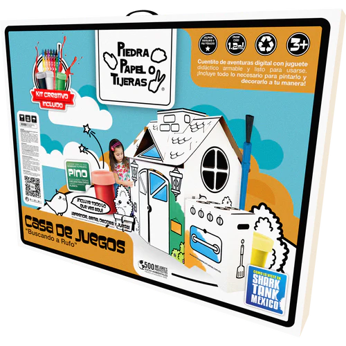 Foto 4 pulgar | Casa de Juegos Casita de Cartón para Colorear a Gran Escala con Pinturas Incluidas Piedra Papel o Tijeras