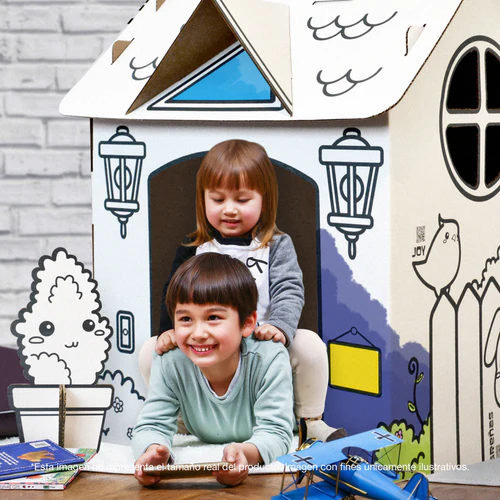 Foto 5 pulgar | Casa de Juegos Casita de Cartón para Colorear a Gran Escala con Pinturas Incluidas Piedra Papel o Tijeras