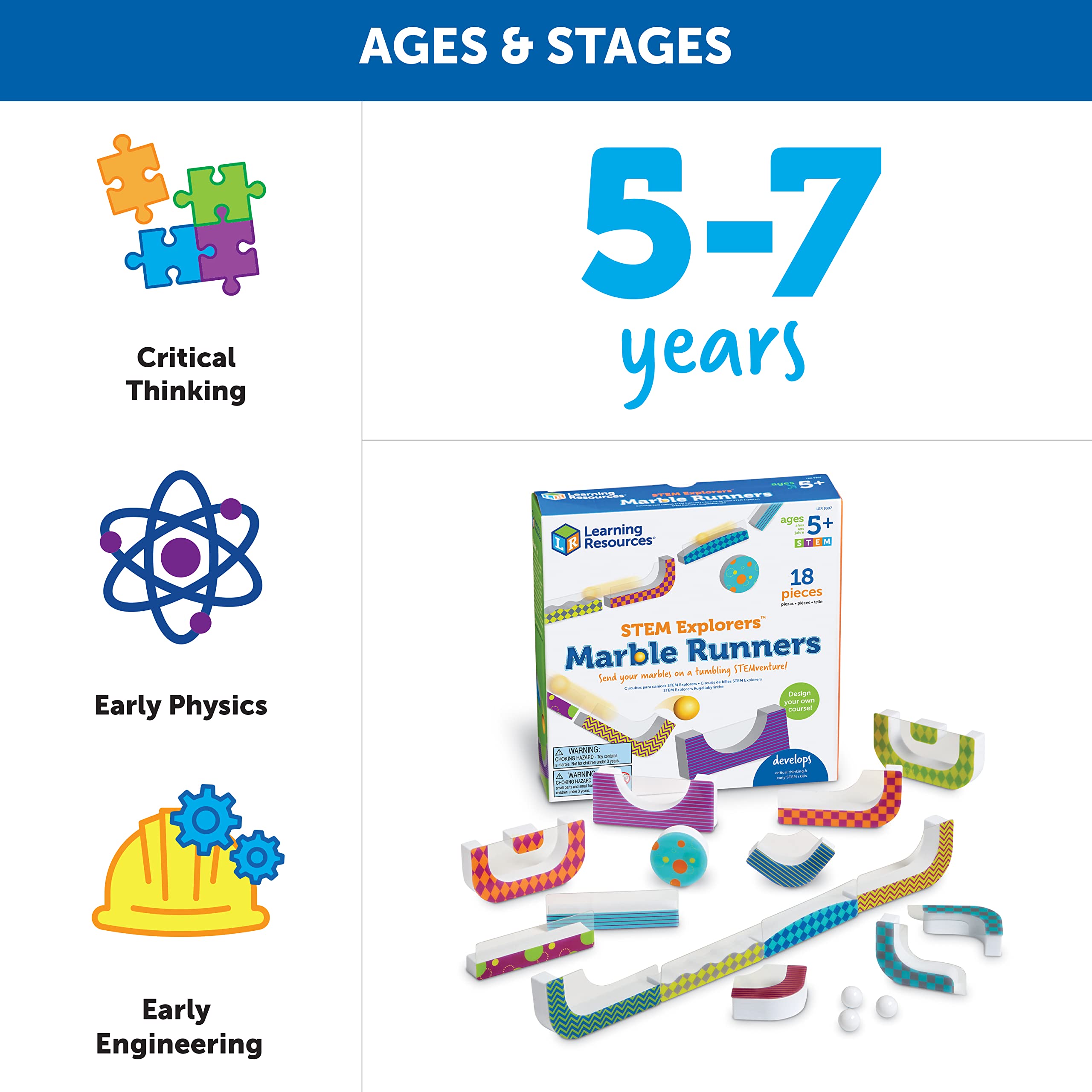 Foto 7 pulgar | Recursos De Aprendizaje Stem Explorers De Marble Runners, 18 Piezas - Venta Internacional.