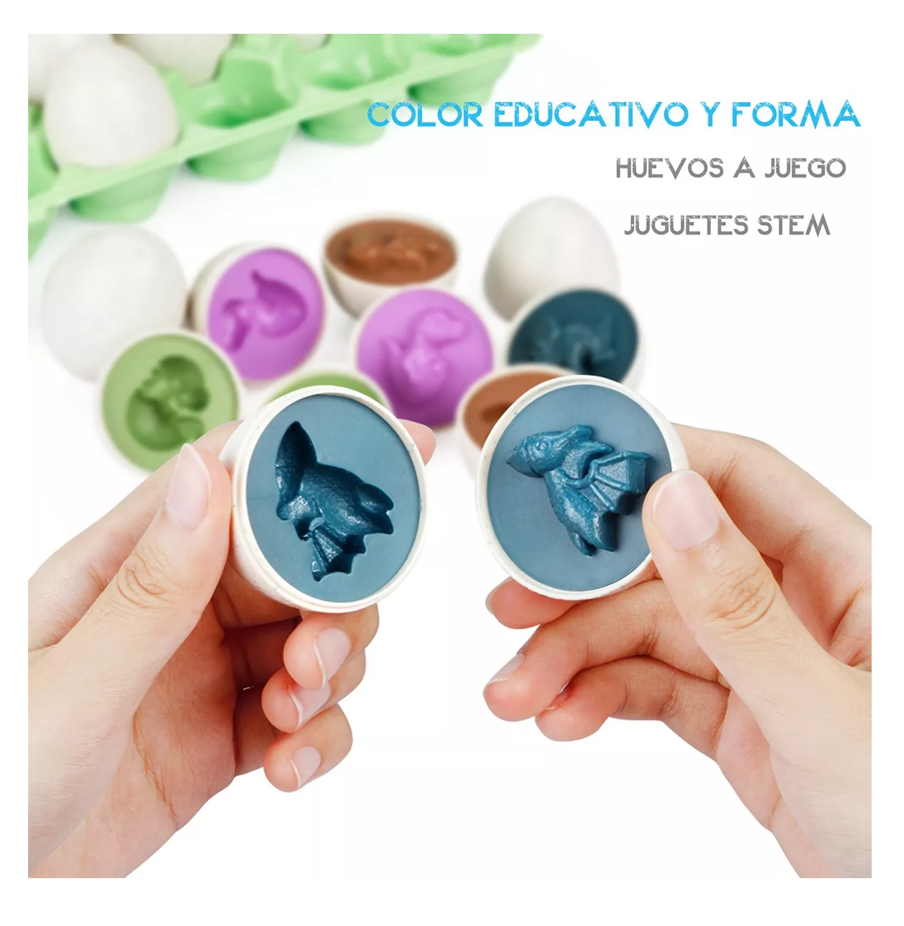 Foto 5 pulgar | Juego Educativo Para Niños, Juguete Didáctico Huevos Colores Verde