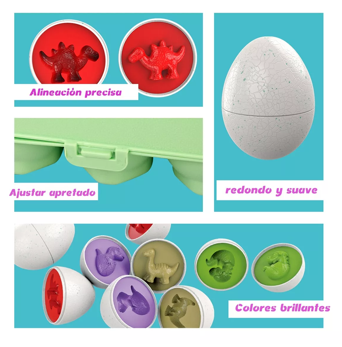 Foto 6 pulgar | Juego Educativo Para Niños, Juguete Didáctico Huevos Colores Verde