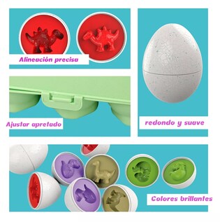 Foto 5 | Juego Educativo Para Niños, Juguete Didáctico Huevos Colores Verde