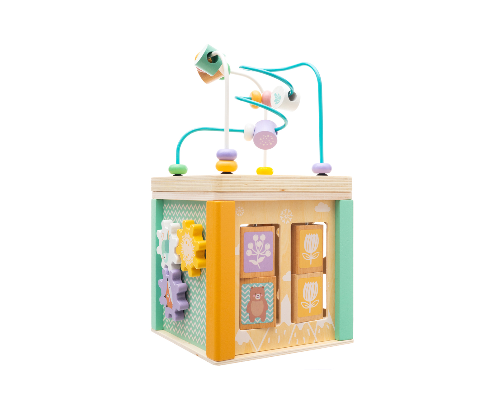 Cubo Didáctico Montessori Bebe Madera Juego Educativo 5 en 1