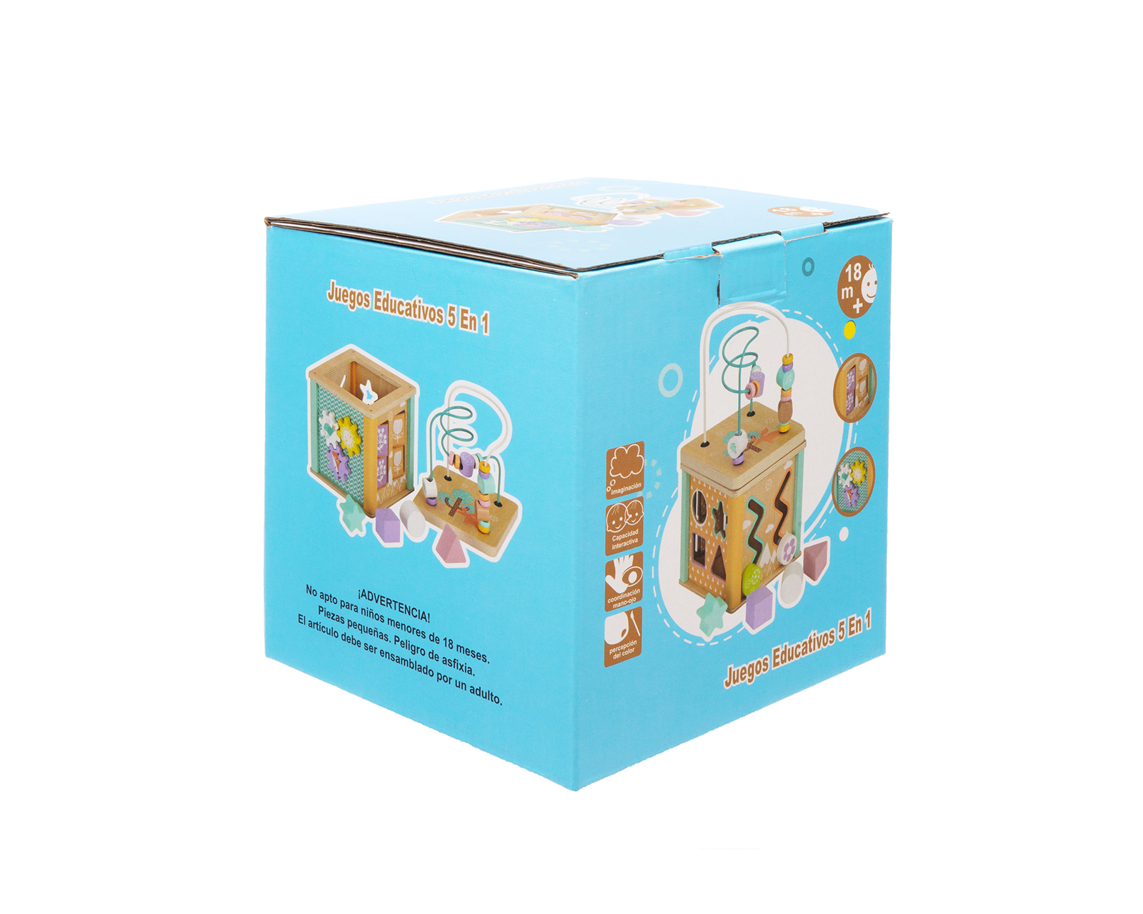 Foto 4 pulgar | Cubo Didáctico Montessori Bebe Madera Juego Educativo 5 en 1