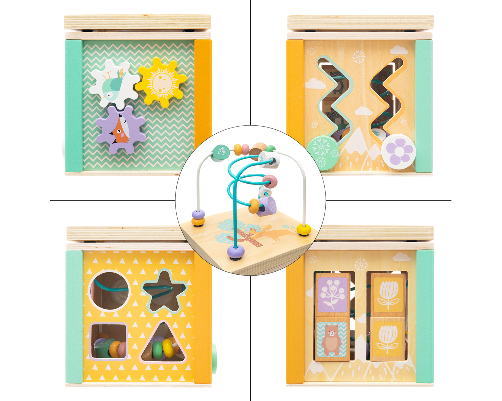 Foto 5 | Cubo Didáctico Montessori Bebe Madera Juego Educativo 5 en 1