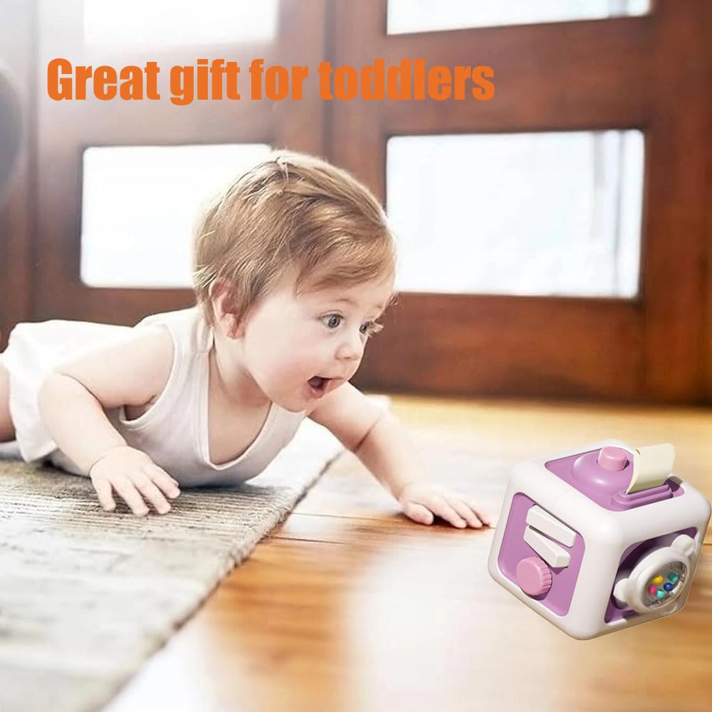 Foto 6 pulgar | Juguete Busy Cube Para Niño De 1 Año, Bebé De 12 A 18 Meses, Color Morado - Venta Internacional.