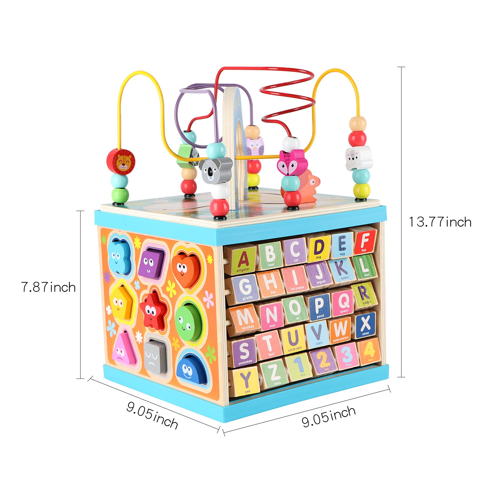 Foto 8 pulgar | Cubo De Actividades Qilay De Madera Para Niños De 1 A 3 Años Con Juegos 5 En 1 - Venta Internacional.
