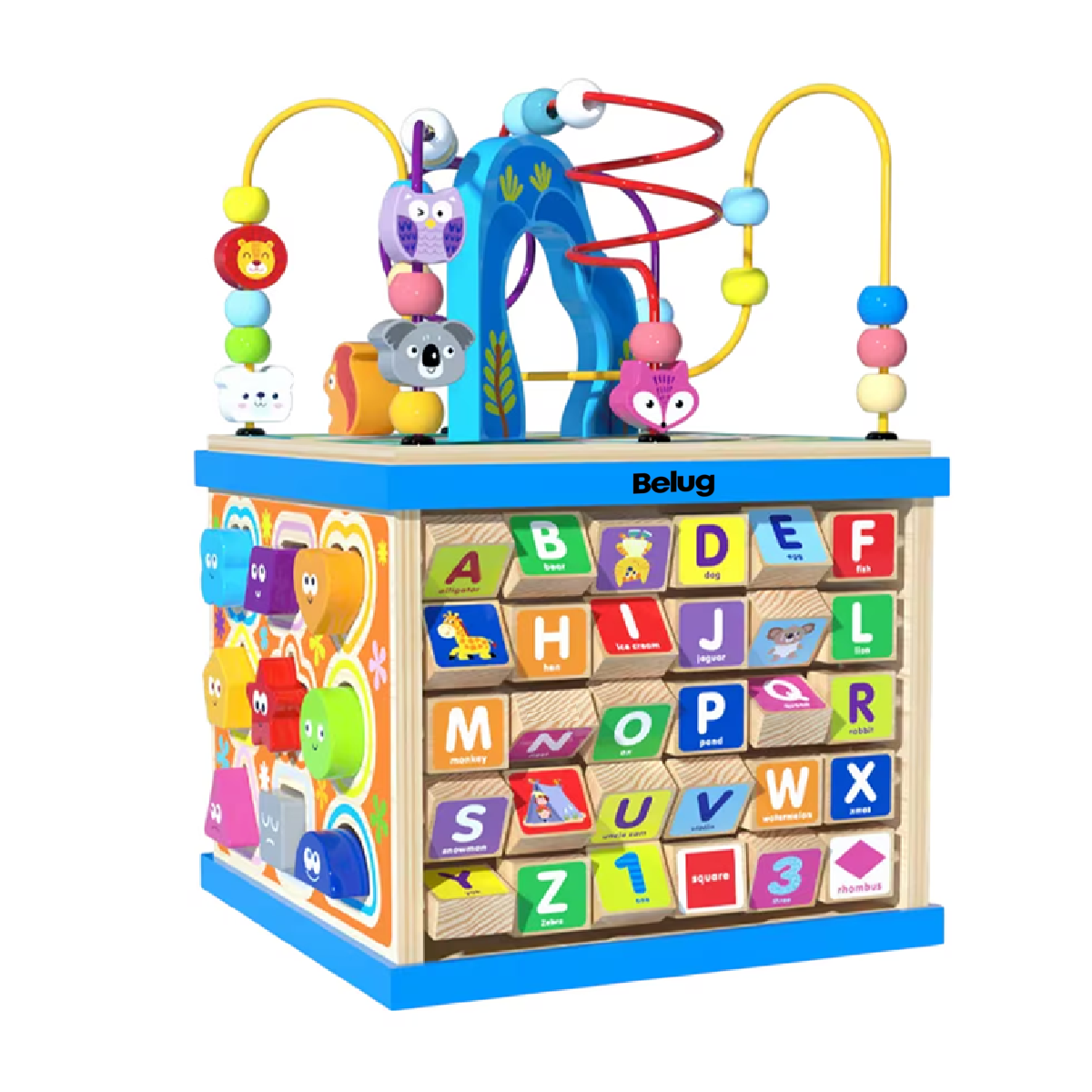 Cubo De Juguete Maze Activity, Belug  Teaching Maze 8 En 1 Azul Colores