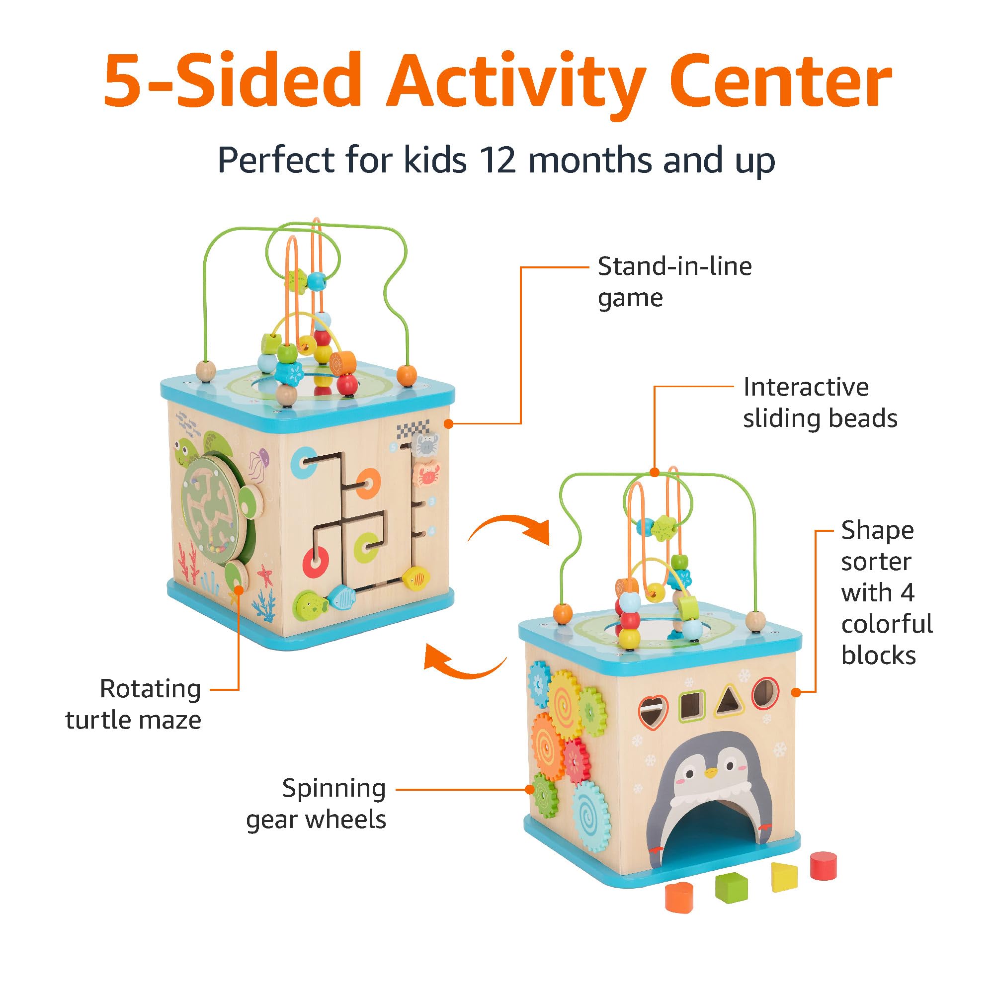 Foto 3 pulgar | Cubo De Aprendizaje De Actividades Amazon Basics Para Niños De Más De 12 Meses - Venta Internacional.